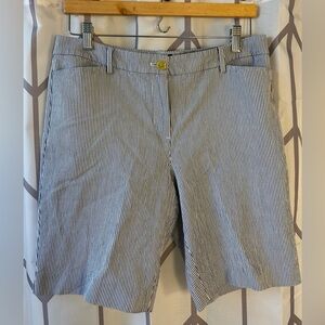 Talbots Navy and White Striped Women's Bermudas